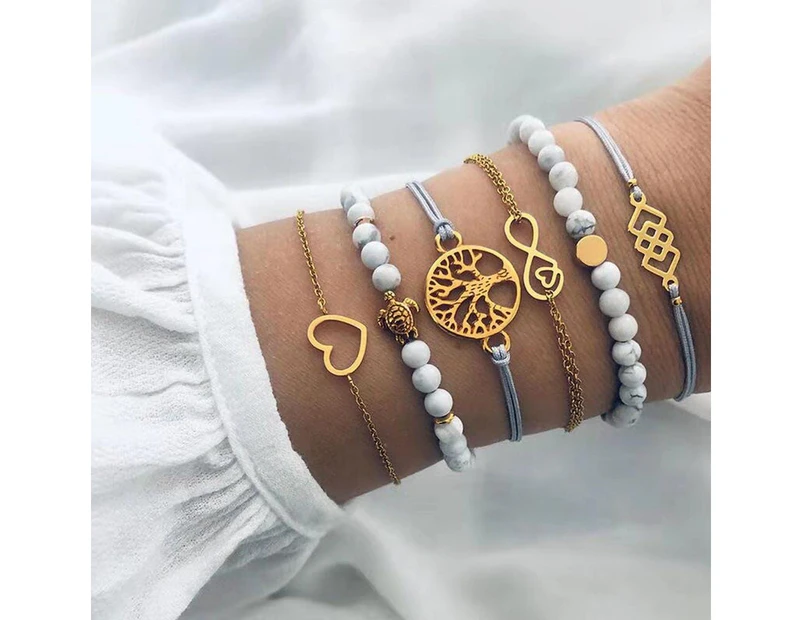 Bohemian 6-Piece Charm Bead Bracelet Set