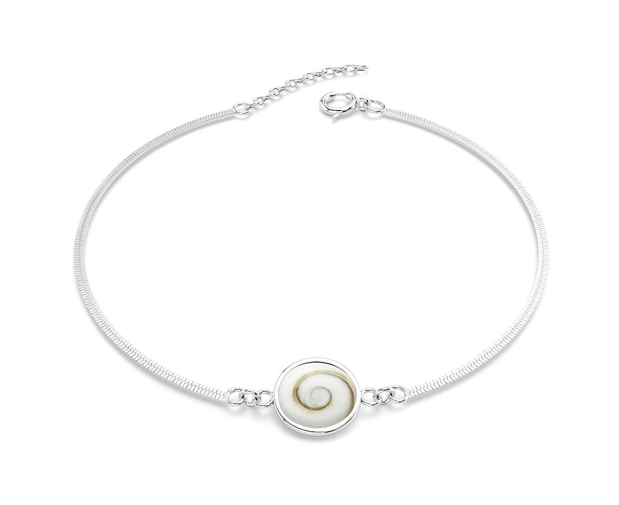 Solid 925 Sterling Silver Spiral Charm Bracelet