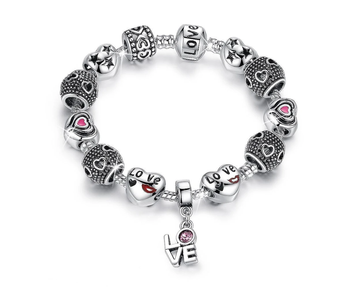 Pandora Inspired Full Set Beaded Charm Bracelet