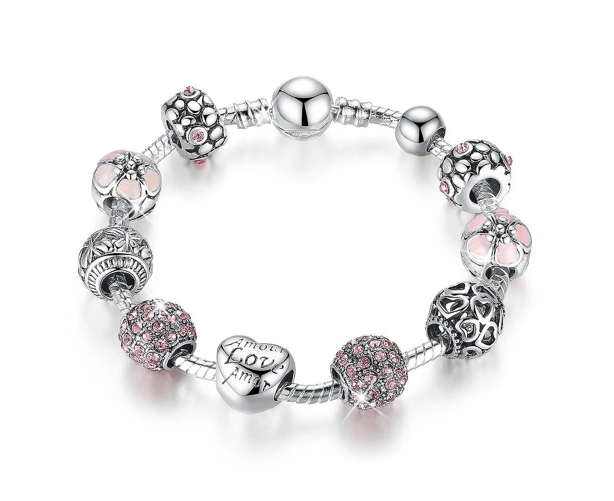 Pandora Inspired Full Set Beaded Charm Bracelet