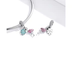 Solid 925 Sterling Silver Flamingo Animal Pandora Inspired Charm