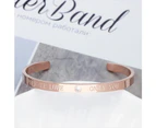 Genuine Single Diamond Set Forever Love Cuff Bangle Rose Gold Titanium