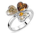 Clover Lover Topaz Ring Embellished with Swarovski® crystals