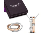 Boxed Fate Dual Tone Necklace And Ring Set Embellished