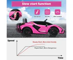 Costway Lamborghini Licensed Kids Ride On Car 12V Electric Toy Car w/Remote MP3 Horn, kidren Gift Pink