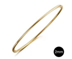 Boxed 3 pcs Solid Golf Bangle 2mm Set in Gold