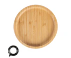 Black Round Children's Bamboo Suction Plate - Dining Dish - Stay Put Silicone Cup - Eco-friendly - by Tiny Dining