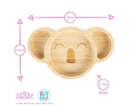 Red Koala Children's Bamboo Suction Plate - Dining Dish - Stay Put Silicone Cup - Segmented - Eco-friendly - by Tiny Dining
