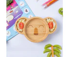White Koala Children's Bamboo Suction Plate - Dining Dish - Stay Put Silicone Cup - Segmented - Eco-friendly - by Tiny Dining