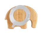 Grey Elephant Children's Bamboo Suction Plate - Dining Dish - Stay Put Silicone Cup - Segmented - Eco-friendly - by Tiny Dining