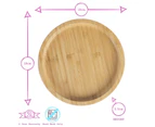Red Round Children's Bamboo Suction Plate - Dining Dish - Stay Put Silicone Cup - Eco-friendly - by Tiny Dining