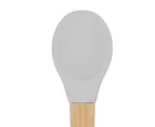 Grey Children's Bamboo Spoon - Silicone Tip - Baby Feeding Spoon, Soft Curved for kids - Eco-friendly - 14cm - by Tiny Dining