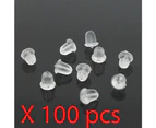 X100 Earrings Silicone Rubber Plug Stud Stoppers Findings Post Backs Backing