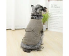 Brown M Pet Puppy Dog Clothes Warm Jumper Windproof Autumn Winter Coat Jacket Clothes Clothing Soft Fur Collar Outdoor