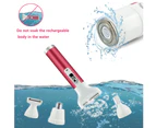 Hair Removal for Women Waterproof Lady Shaver Rechargeable USB Charging 5 in 1 Nose Eyebrow Trimmer Razor Body Bikini Facial Hair Remover-RED