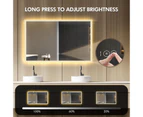 LUXSUITE Bathroom Mirror Smart with LED Light Anti Fog Wall Mounted for Vanity Shower Salon Rectangular 120X80cm