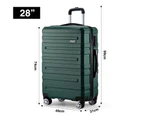 3 Piece Luggage Set Hard Carry On Travel Suitcases Trolley Lightweight with TSA Lock and 2 Covers Green