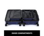 2 Piece Luggage Set Travel Suitcases Carry On Lightweight Hard Trolley TSA Lock Navy Blue