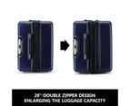 2 Piece Luggage Set Travel Suitcases Carry On Lightweight Hard Trolley TSA Lock Navy Blue