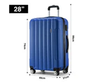 3PCS Luggage Set Hard Travel Suitcases Carry On Lightweight Trolley with TSA Lock 2 Covers Royal Blue