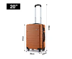 2 Piece Luggage Set Carry On Hard Suitcases Travel Trolley Lightweight TSA Lock Orange