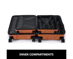 2 Piece Luggage Set Carry On Hard Suitcases Travel Trolley Lightweight TSA Lock Orange