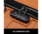 3 Piece Luggage Travel Set Hard Carry On Suitcases Lightweight Trolley with 2 Covers and TSA Lock Orange