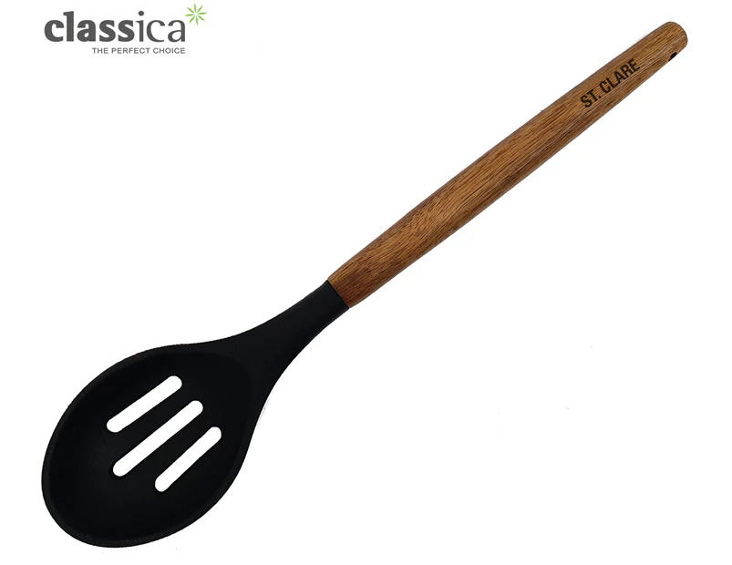 Classica St. Clare 31cm Acacia Handle Silicone Slotted Spoon