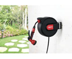 Certa Automatic 10m Retractable Garden Hose Reel w/ Water Spray Gun Black/Red