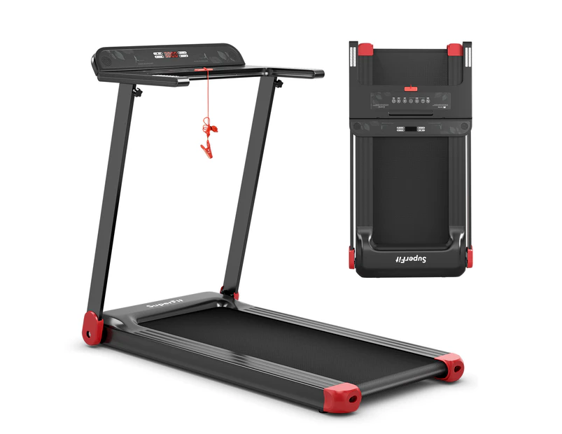 Costway Folding Electric Treadmill 12km/h LED Screen APP Control Exercise Running Walking Machine Home Gym,Red