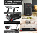 Costway Folding Electric Treadmill 12km/h LED Screen APP Control Exercise Running Walking Machine Home Gym,Red