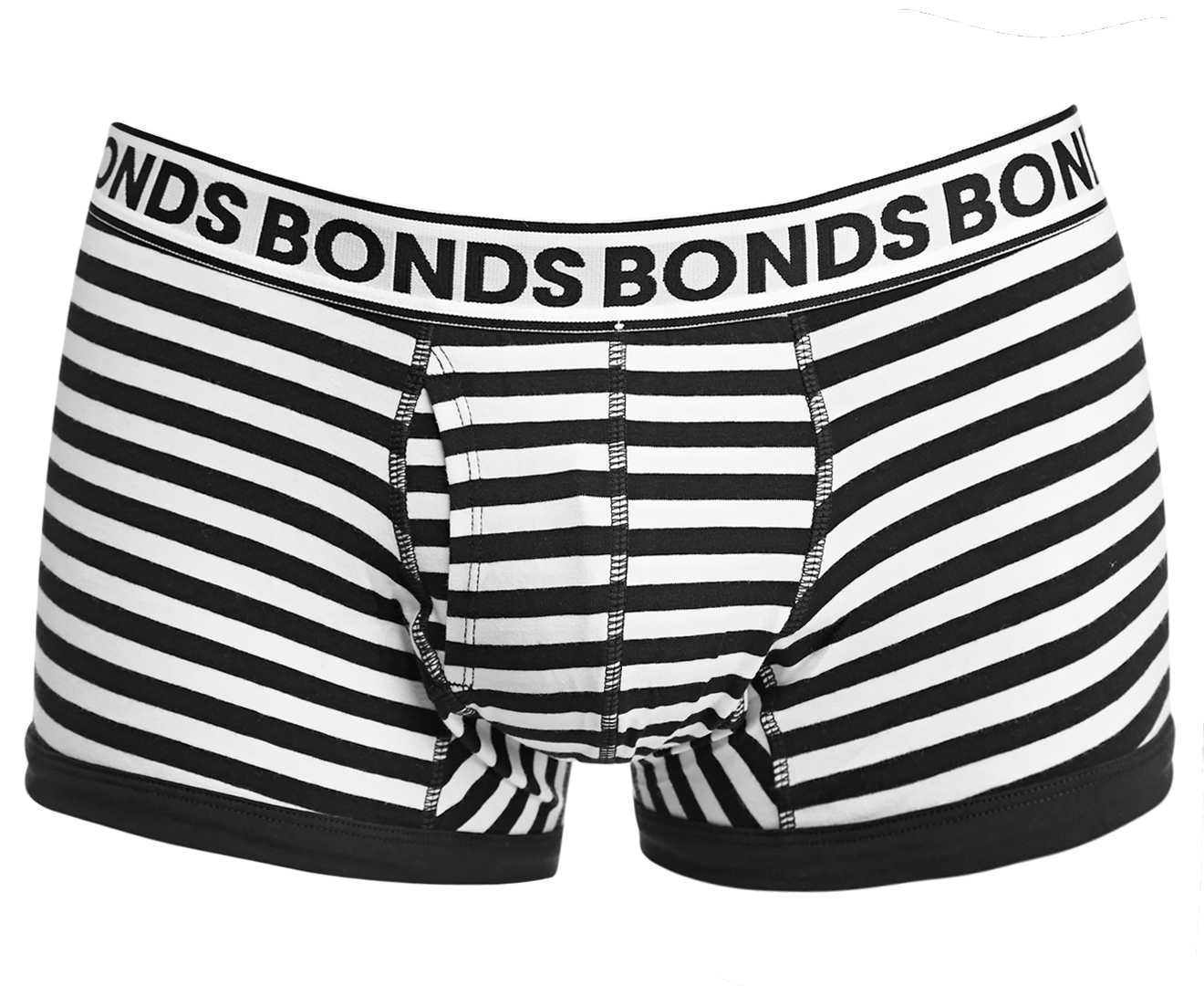 Bonds Men's Fit Trunk - Black/White Stripe