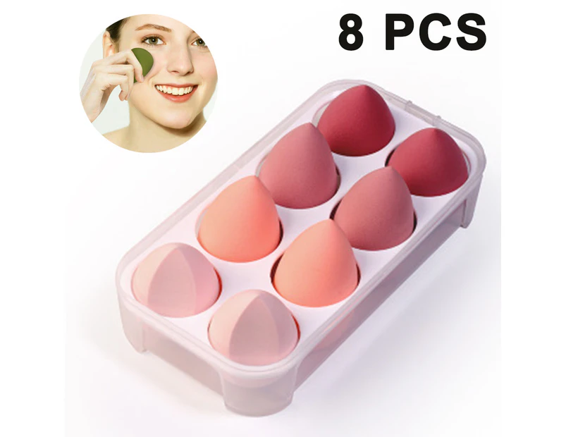 8 PCS Makeup sponge Set Beauty Cosmetics Tool Flawless Facial Powder Puff Blending Foundation Sponges for Liquid, Cream, Powder
