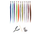 1Set  Feather Hair Kit  Smooth  with Crochet Hook  Lightweight  Multicolor Hair Extensions Feathers  for Home
