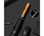 122cm Semi-auto Wooden Handle Long Umbrella - Black