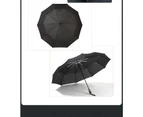 10k Windproof 3 Fold Large Umbrella - Black
