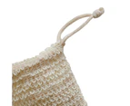 3pcs Soap Exfoliating Bags Cotton and Linen Bundle Mouth Soap Storage Bag Foaming Net Handmade Pouch for Shower Bath