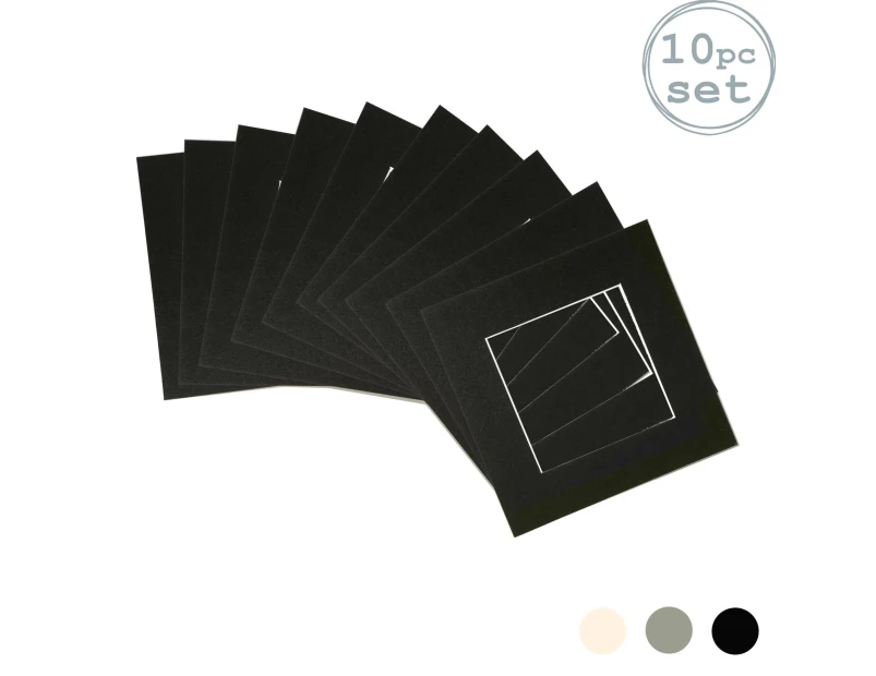 10x Black Photo Frame Picture Mount - To Fit Frame Size 10 x 10" for Image Size 6 x 6" - by Nicola Spring
