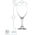6x Empire 245ml White Wine Glasses - Small Glass Red Rose Long Stem Cocktail Party Drinking Goblet Gift Set - by LAV