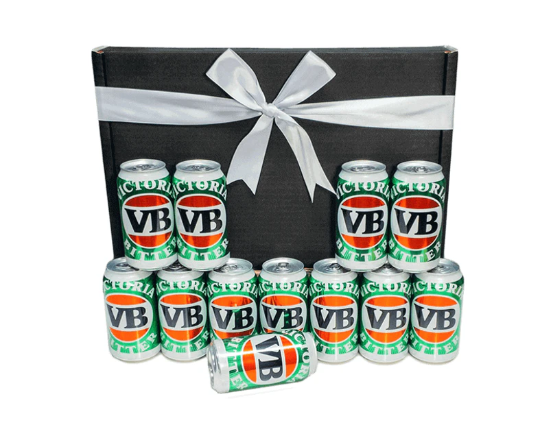 Beer Cartel VB Beer 12 Cans Victoria Bitter Full Flavoured Lager 375mL 4.9% ABV Gift Box