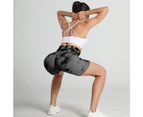 WeMeir Women's Seamless Tie Dye Leggings Butt Lift Yoga Shorts High Waist Sports Shorts Squat-proof Workout Tights-Black