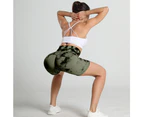 WeMeir Women's Seamless Tie Dye Yoga Leggings Butt Lift Yoga Shorts High Waist Sports Shorts Squat-proof Workout Tights-Green