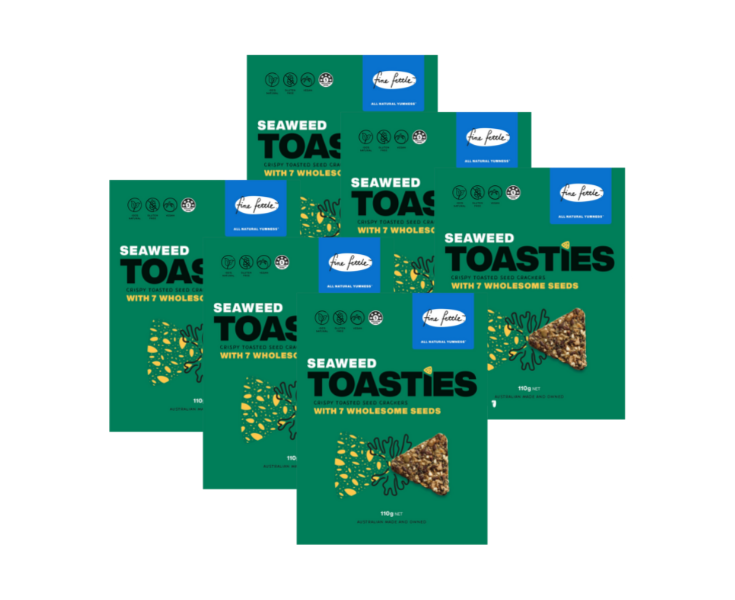 6 X Fine Fettle Foods Seaweed Toasties 110g - Gluten-Free Seeded ...