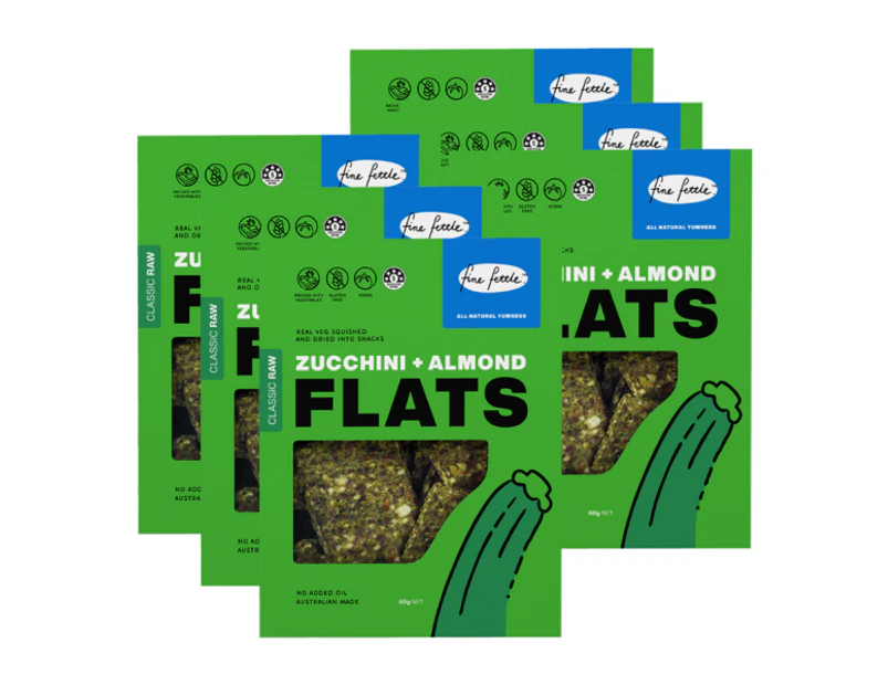 6 x Fine Fettle Foods Zucchini and Almond FLATS 80g - Healthy Crackers
