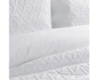 Leonardo White Embossed Quilt Cover Set