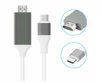 USB 3.1 Type-C USB-C Thunderbolt3 to HDMI Adapter Cable 2M 4K 30Hz 1080P HD - White