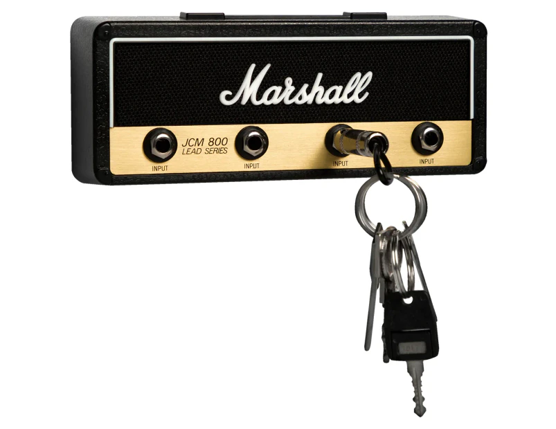Pluginz Marshall JCM800 Amp Jack Rack 2.0 Hanging System with 4 x Marshall guitar plug keychains
