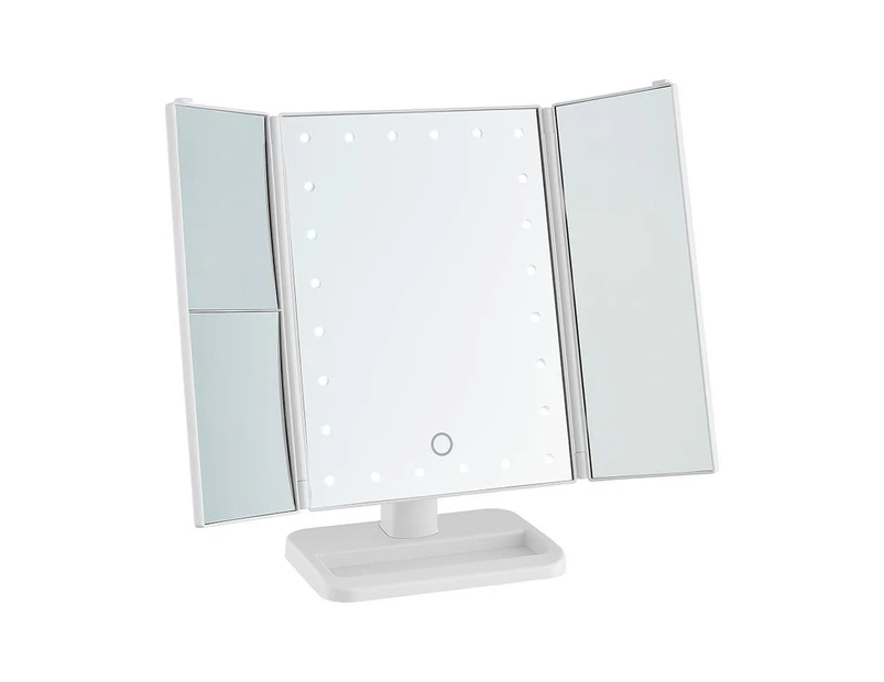 Ovela Trifold 30.5cm Hollywood Makeup Mirror Touch Sensor Dimmable LED Light WHT