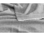 Trafalgar 400GSM Herringbone Wool Single/Double Blanket Breathable Fabric Grey