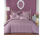 100% Cotton Purple Striped Duvet Cover Set